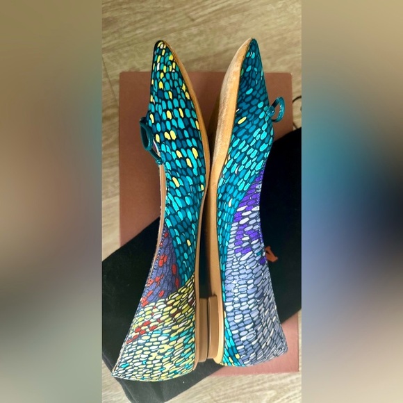 Missoni Silk Printed w Calskin Leather  Ballet Flats - Picture 4 of 11